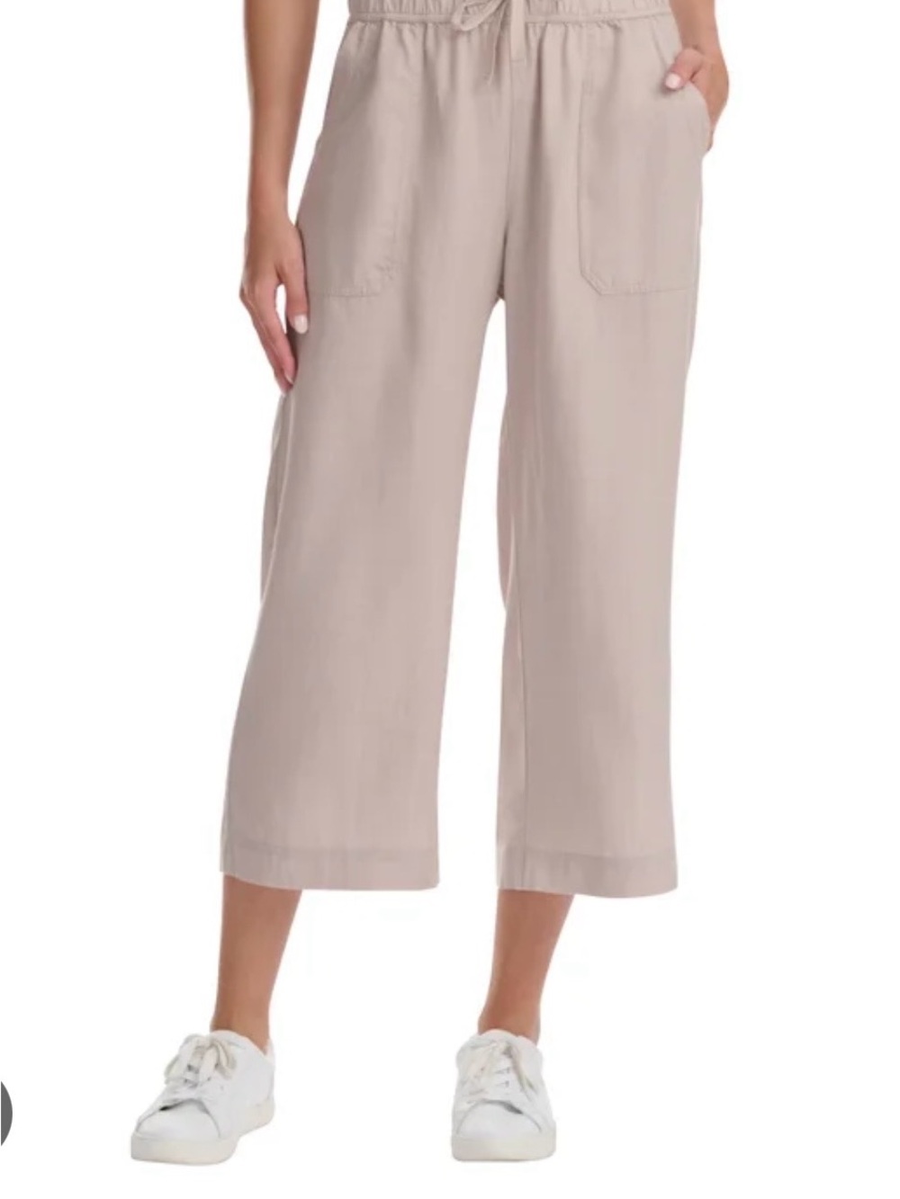 Splendid Neutral Cropped Wide-Leg Pants SMALL